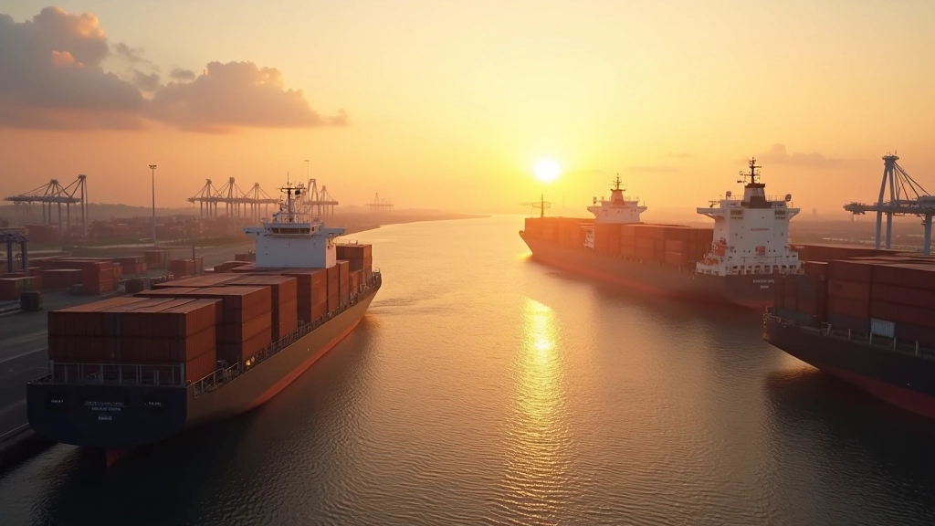 Port de Bordeaux avec navires cargo et conteneurs, symbole du commerce maritime et des exportations