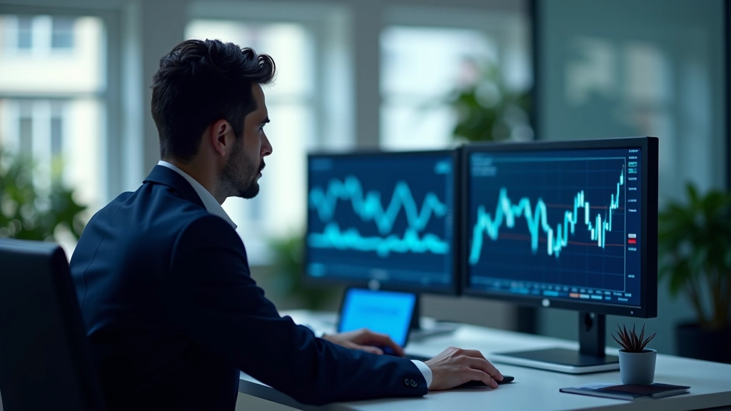 Graphique économique montrant des courbes d'analyse sur écran avec données financières